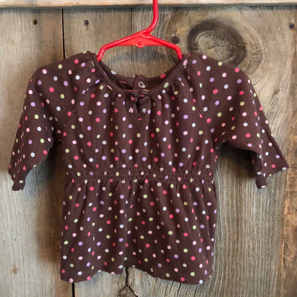 2007 babyGap Polka Dot Babydoll Top Brown Size 18-24 months Infant